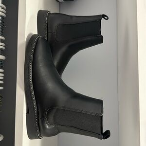 Zara black combat boots girls/kids size 36 crystal rhinestone detail side zip